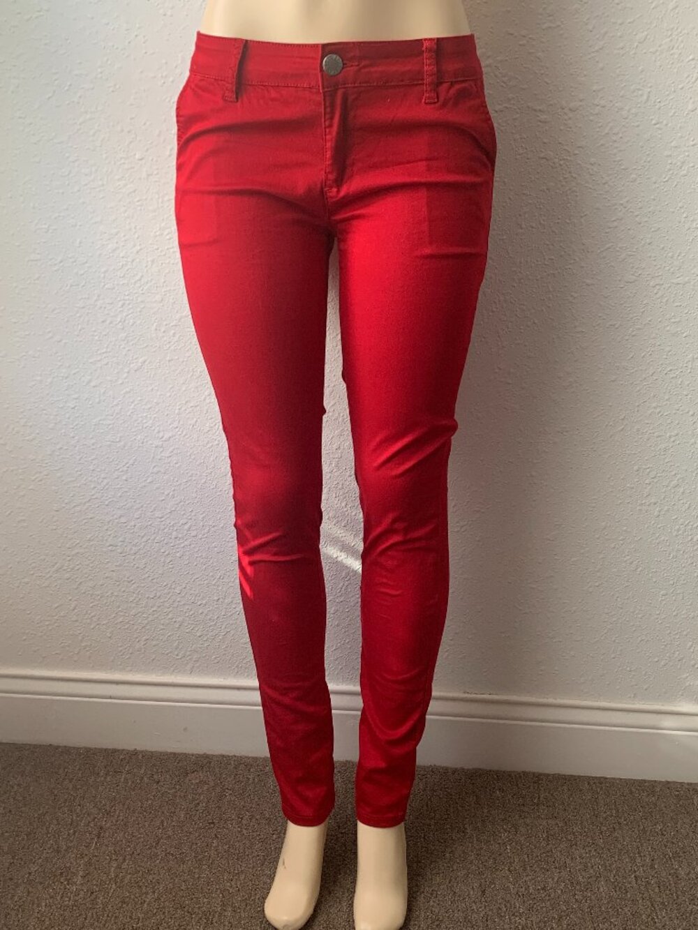 VIP Jeans Women's Red Skinny Pants Stretch Colored Denim Size 11/12